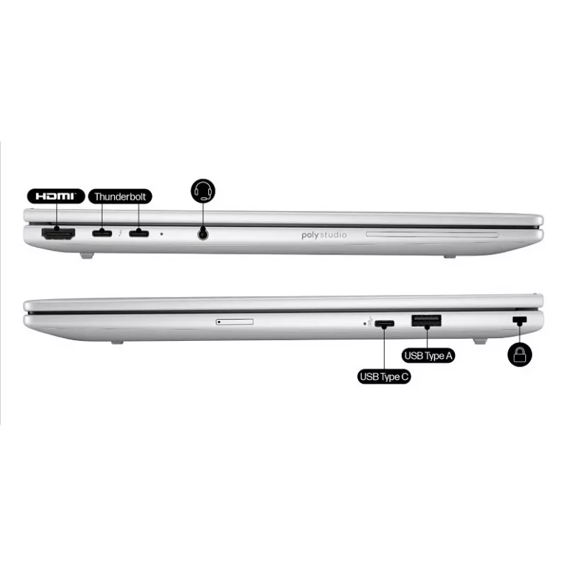 HP EliteBook 8 G1i Notebook AI - 174° eņģu dizains - Intel Core Ultra 5 225U / 1.5 GHz - Win 11 Pro - Intel Graphics - 16 GB RAM - 512 GB SSD NVMe - 35,6 cm (14 collas)