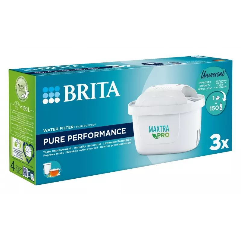 Ūdens filtra kārtridžs BRITA Maxtra+ Pure Performance, tehnopolimērs, 150 L ietilpība, 3 gab.