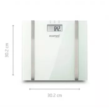 Ecomed BS-70E taisnstūrveida balti elektroniskie personīgie svari