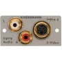 Iebūvējamais rāmītis Kindermann 7444-531 — 2x RCA un 4 kontaktu Mini-DIN
