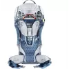 Bērnu pārnēsājamā mugursoma DEUTER Kid Comfort Active — zila, poliamīds, līdz 22 kg, saulessargs, kāju balsts, VariQuick, Lite Air