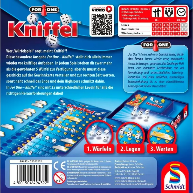 For One - Kniffel, kauliņu spēle