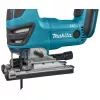 Finierzāģis Makita DJV180ZX bezvada korpusa modelis — 3 pakāpju svārsts, 0–2600 gājieni/min, gājiena garums 26 mm, griezuma dziļums kokā 135 mm