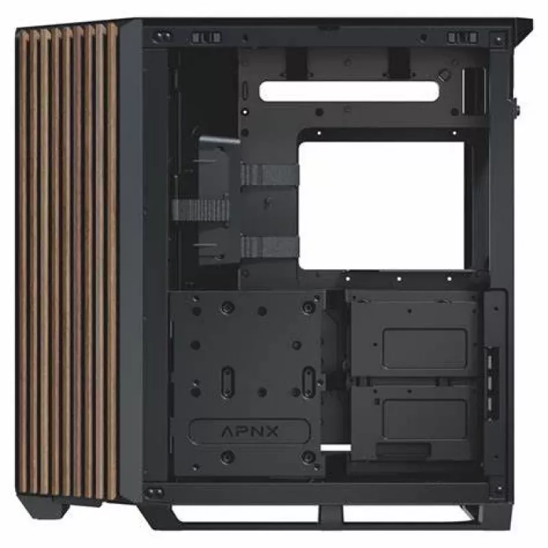 APNX V1-W-BK-v1 Midi Tower Melns, Wood