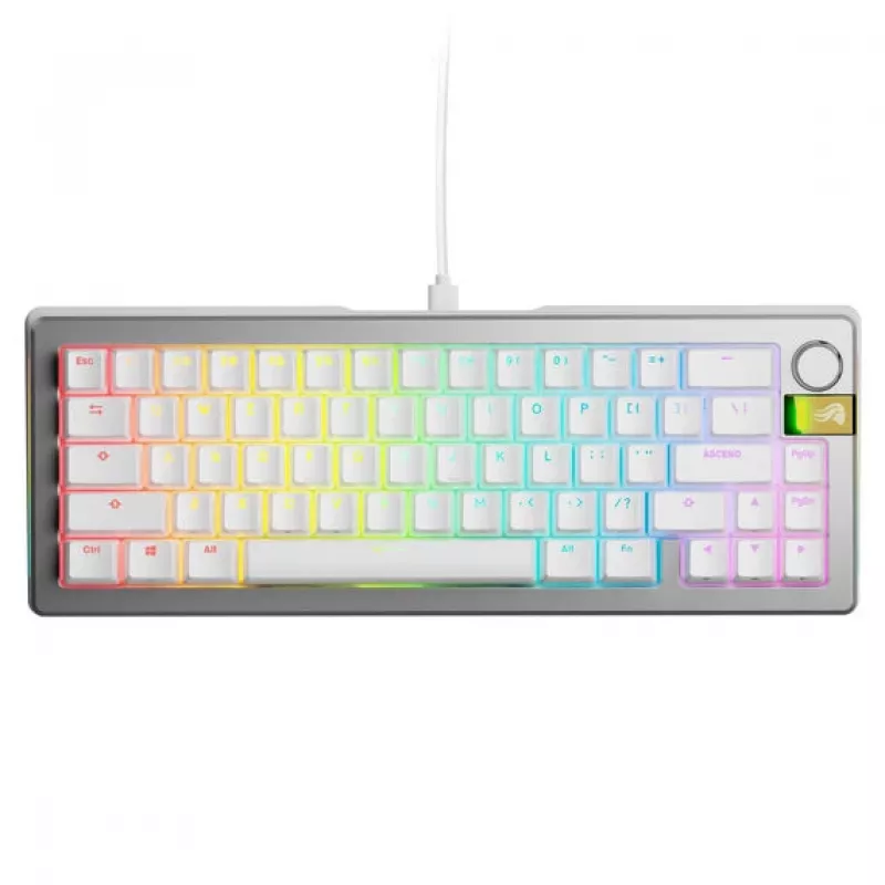 Mehāniskā spēļu tastatūra GLORIOUS GMMK 3 Pro 65% salikta ANSI US ar Fox HE slēdžiem, sudraba