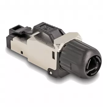 DeLOCK 86016 vadu savienotājs RJ45/LSA Melns Sudrabains Vīrišķais