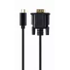 USB grafiskais adapteris Gembird A-CM-VGAM-01, USB-C uz VGA, 1920x1080, 0,15 m kabelis, melns