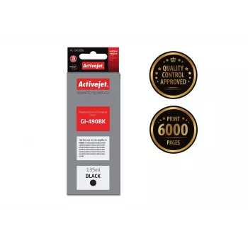ActiveJet AC-G490Bk melnā tintes kasetne, saderīga ar Canon GI-490BK, pigmenta melna, 135 ml, augsta (XL) ietilpība