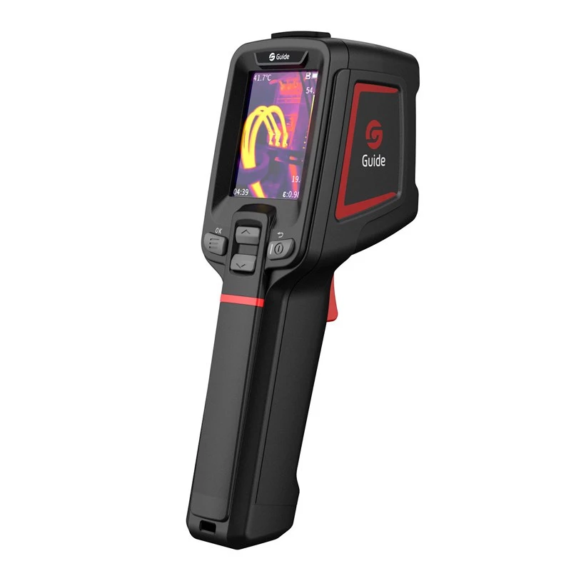 Termokamera Guide Sensmart E1+ — 120×90 px termiskais sensors, 240×180 px maks., 2,4 collu LCD, Wi‑Fi, IP54, -20–550 °C