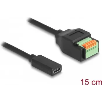 DeLOCK USB 2.0 kabelis USB Type-C sievišķais uz spaiļu bloka adapteri 15 cm