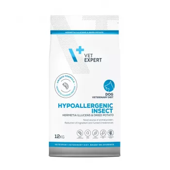 VET EXPERT Veterinary Diet Hypoallergenic Insect Dog - sausa suņu barība - 12 kg