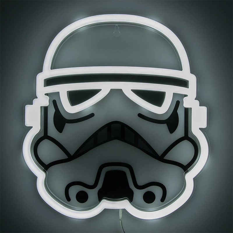 Pie sienas stiprināms LED neona gaismeklis Paladone Stormtrooper modelis PP14595SWVN, dekoratīvs Zvaigžņu karu apgaismojums