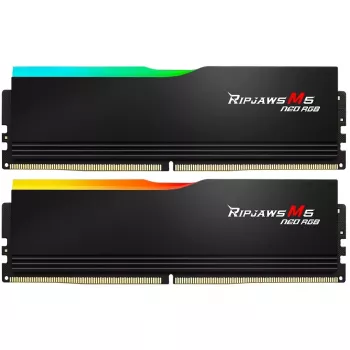 DIMM 64 GB DDR5-6000 (2x 32 GB) Dual-Kit, atmiņa melna, F5-6000J3238G32GX2-RM5NRK, Ripjaws M5 Neo, AMD EXPO