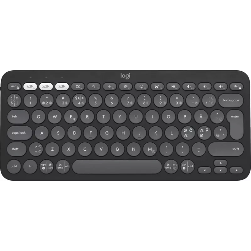 Logitech Pebble Keys 2 K380s - Tastatūra - Bezvadu - Bluetooth LE - QWERTY - Ziemeļvalstu (dāņu/somu/norvēģu/zviedru) - toņu grafīta (920-011879)