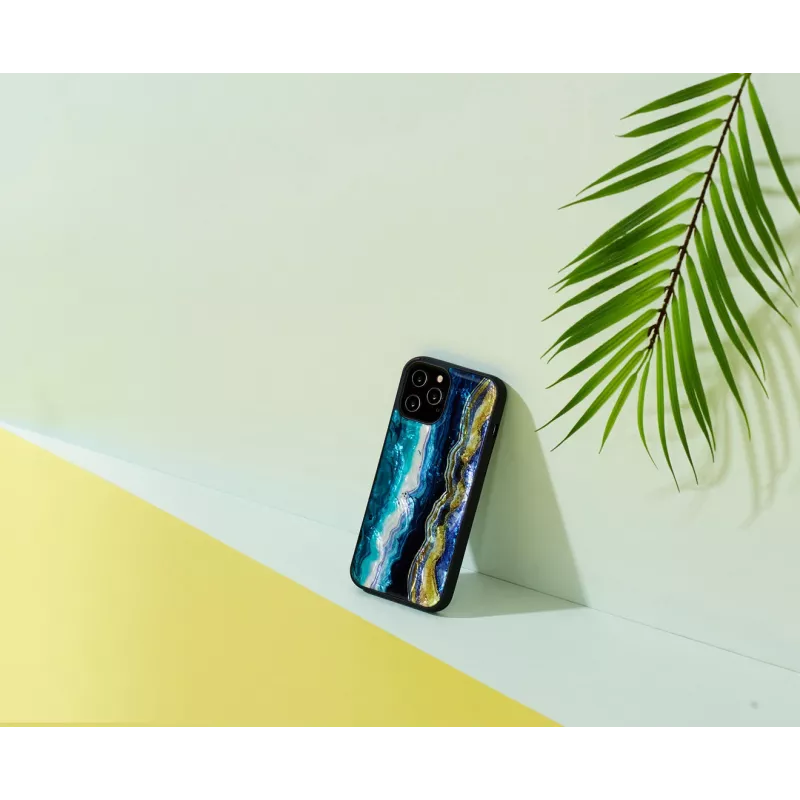 Aizsargājošs telefona vāciņš iKins Apple iPhone 12 Pro Max — purpura ahāta dizains
