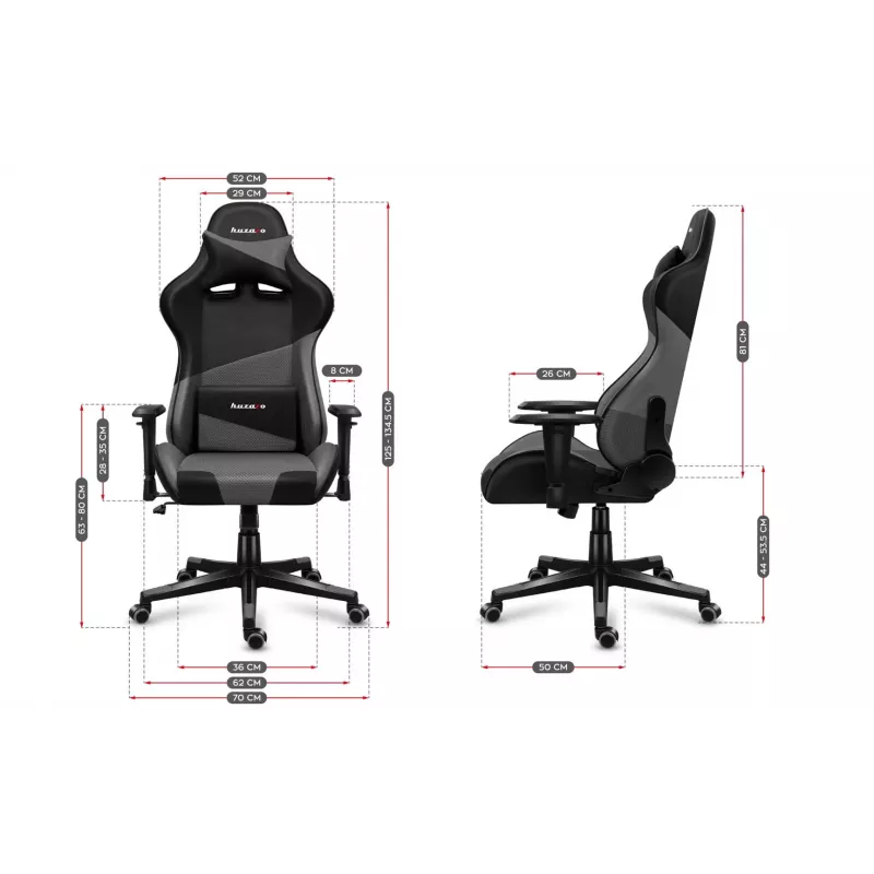 Huzaro Force 6.2 pelēka Mesh spēļu krēsls