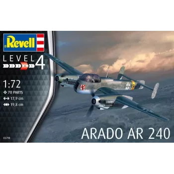 Plastmasas modeļa komplekts REVELL Arado AR-240 mērogā 1:72 — lidmašīnas montāžas modelis