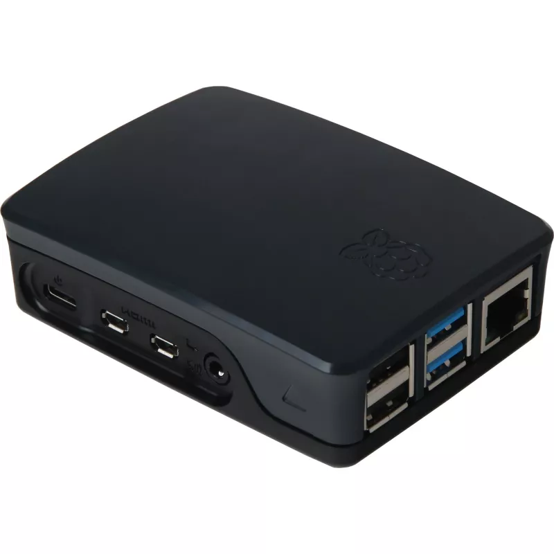 Raspberry Enclosure Oriģināls for 4B Melns/pelēka (RPI4 CASE BLK/GRY)