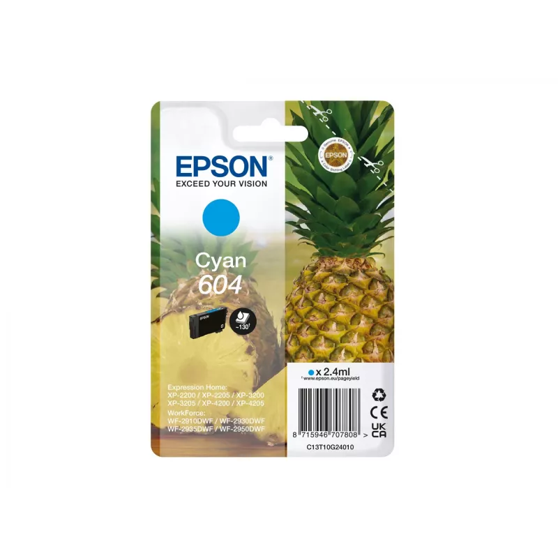 Epson 604 tintes kasetne 1 gab. Oriģināla standarta ietilpība ciāna