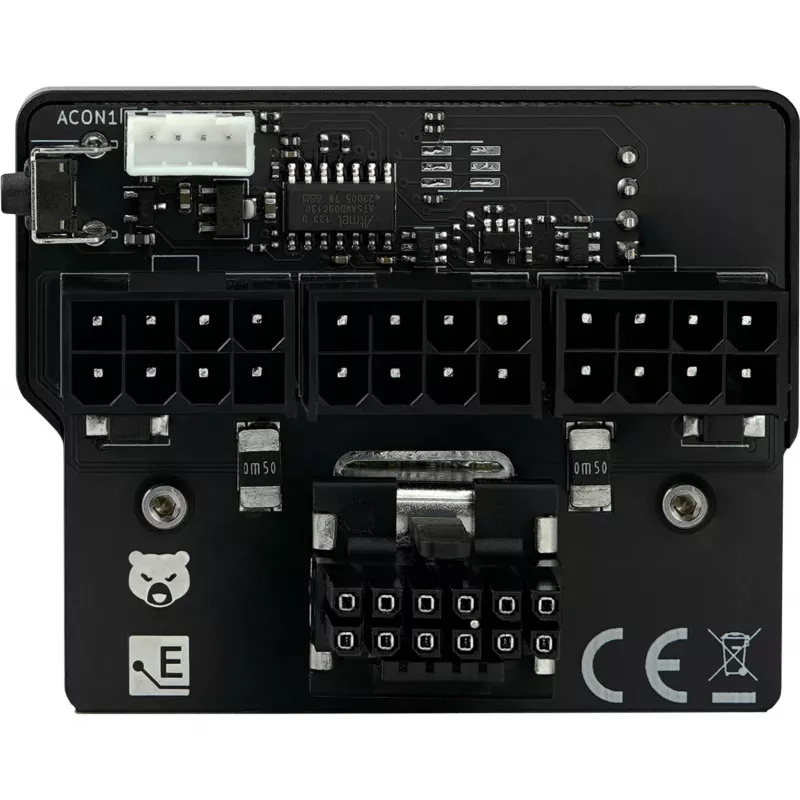 PCIe strāvas kabeļa adapteris Thermal Grizzly TG‑WV‑P38H1R 1×12VHPWR uz 3×8 kontaktu (reverss), melns