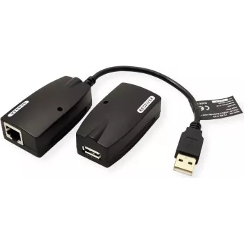 Value 12.99.1123 Kabeļa adapteris USB-A - RJ-45 Melns (12.99.1123)