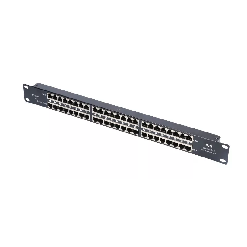 Extralink PoE inžektors 24 portu 24x 100 Mb/s RJ45, statīva montāža