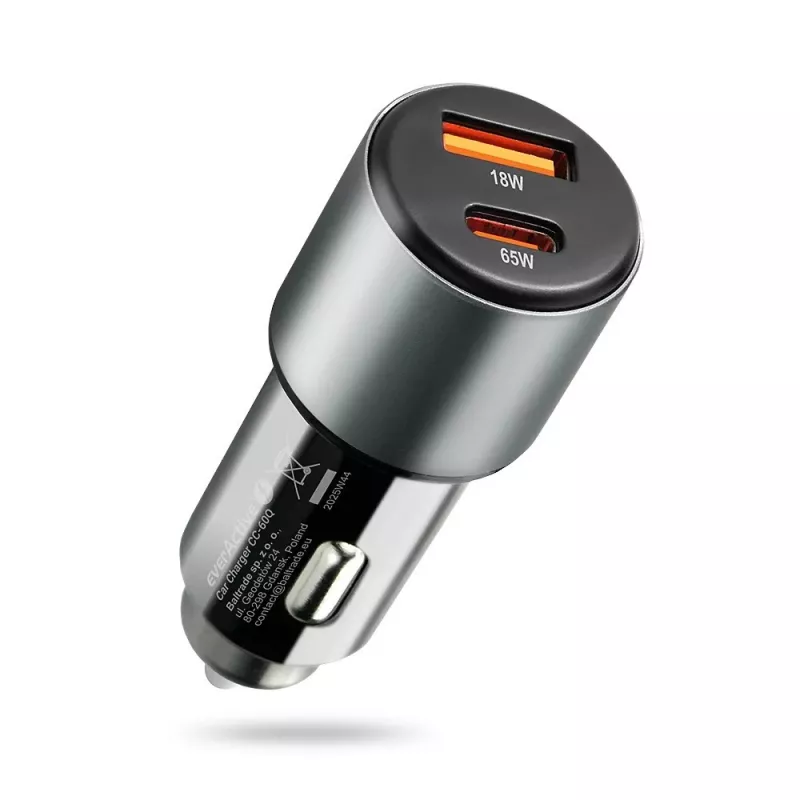 Auto lādētājs everActive CC-60Q, QC3.0, līdz 83W, USB auto strāvas adapteris