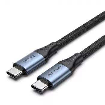 Vention USB4 Gen 3x2 Type-C uz Type-C kabelis 1 m, 5A, alumīnija sakausējums, kokvilnas pinums