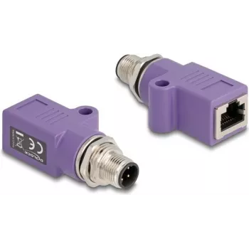 DeLOCK 60669 kabeļu savienotāju adapteris M12 RJ45 violets