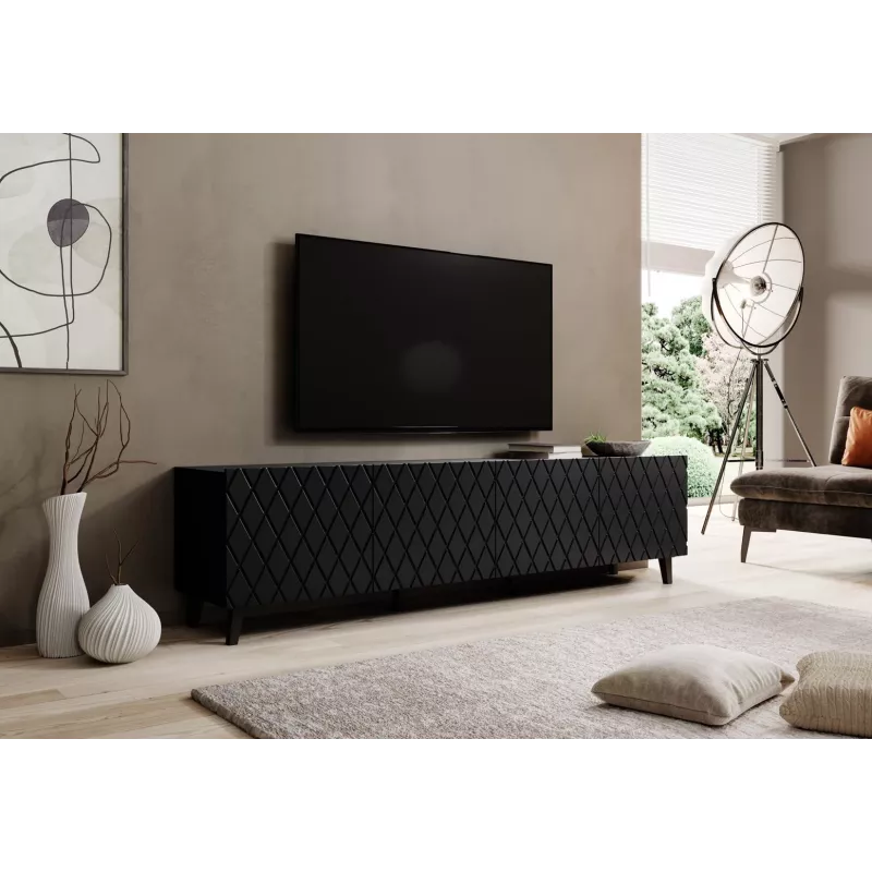 RTV skapis ASTI 200x42x52 matēts melns