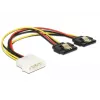 Iekšējais strāvas kabelis DeLOCK 85237 0,2 m Molex uz 2 x SATA