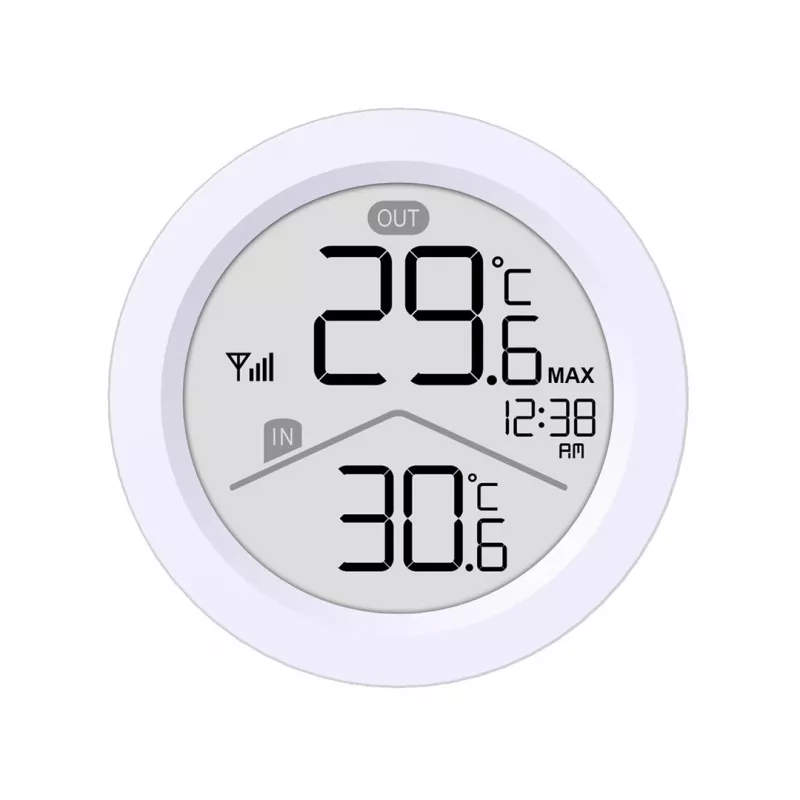 GreenBlue bezvadu laikapstākļu stacija, IEKŠĀ/ĀRĀ temperatūra, pulkstenis, °C/°F izvēle, darbības rādiuss līdz 60 m, GB162