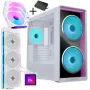 Lian Li LANCOOL 217 INF PC-korpusa komplekts + HydroShift II LCD-S 360TL AIO + 3x UNI FAN SL-INF 120 reversās lāpstiņas ventilators - Balts