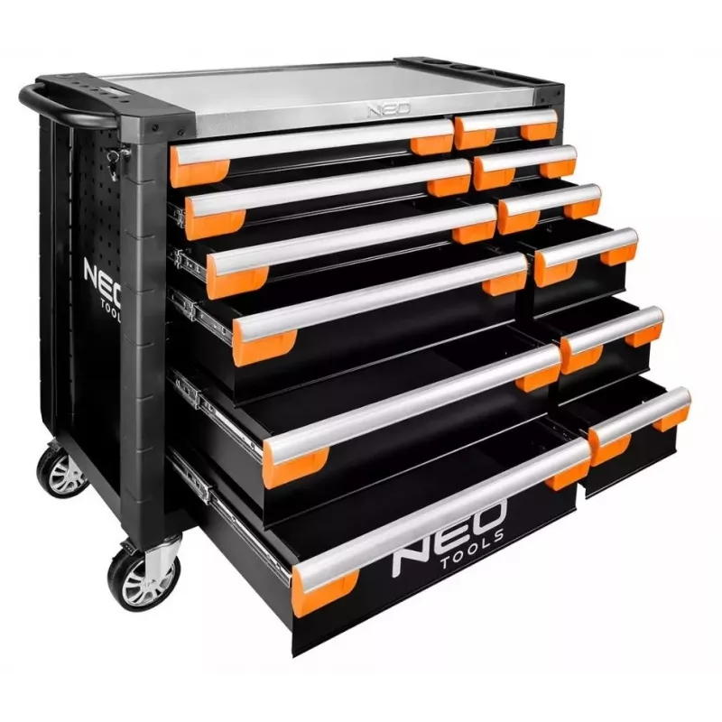 Darbnīcas skapis NEO tools PRO 12 atvilktnes 84-225, lieljaudas tērauda glabātuve instrumentiem