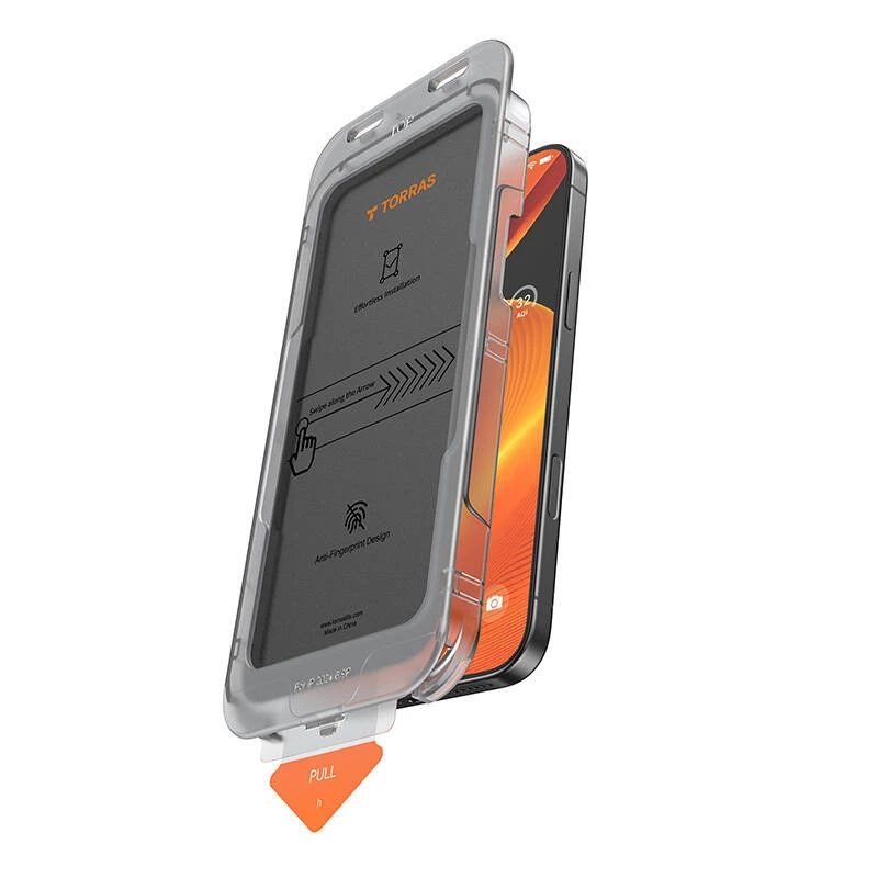 Privātuma stikla ekrāna aizsargs Torras Install Master iPhone 16 Plus (modelis X00FX1563)