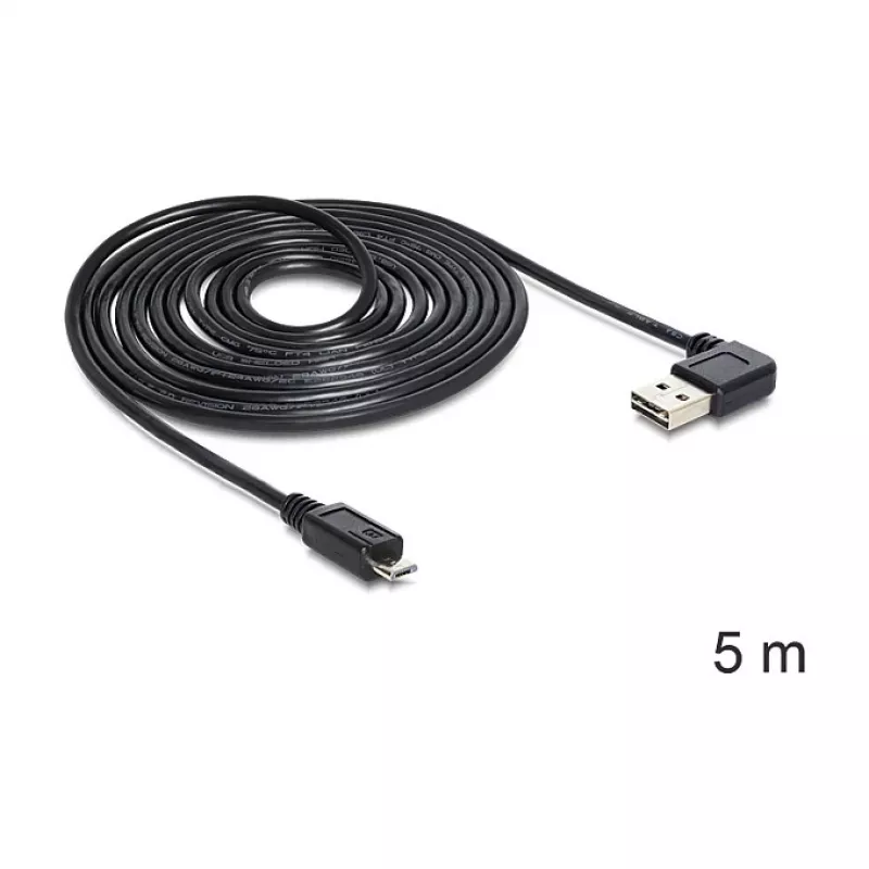 USB kabelis DeLOCK USB 2.0 5m USB A Micro-USB B Melns