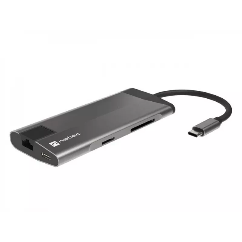 NATEC Fowler Plus USB Type-C Melns pelēka MicroSD SD Hub