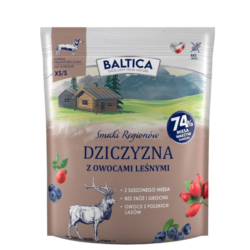 BALTICA regional flavours Small breeds Venison with forest fruits - sausā suņu barība - 1kg