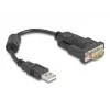 DeLOCK 61549 seriālais kabelis, melns, 0,25 m, USB Type-A uz RS-232