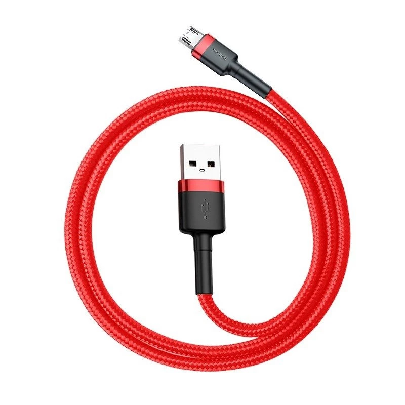 USB kabelis Baseus CAMKLF-C09 2m USB A Micro-USB B sarkans