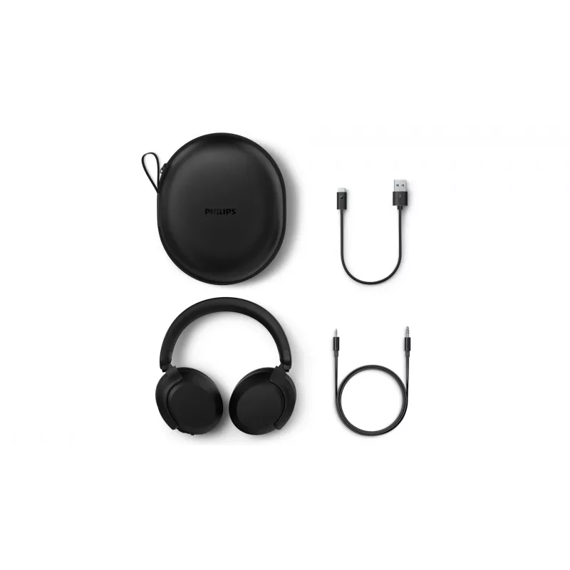 Philips TAH8000EBK/00 austiņas/austiņu komplekts Bezvadu Galvas saite Zvani/Mūzika USB Type-C Bluetooth Melns