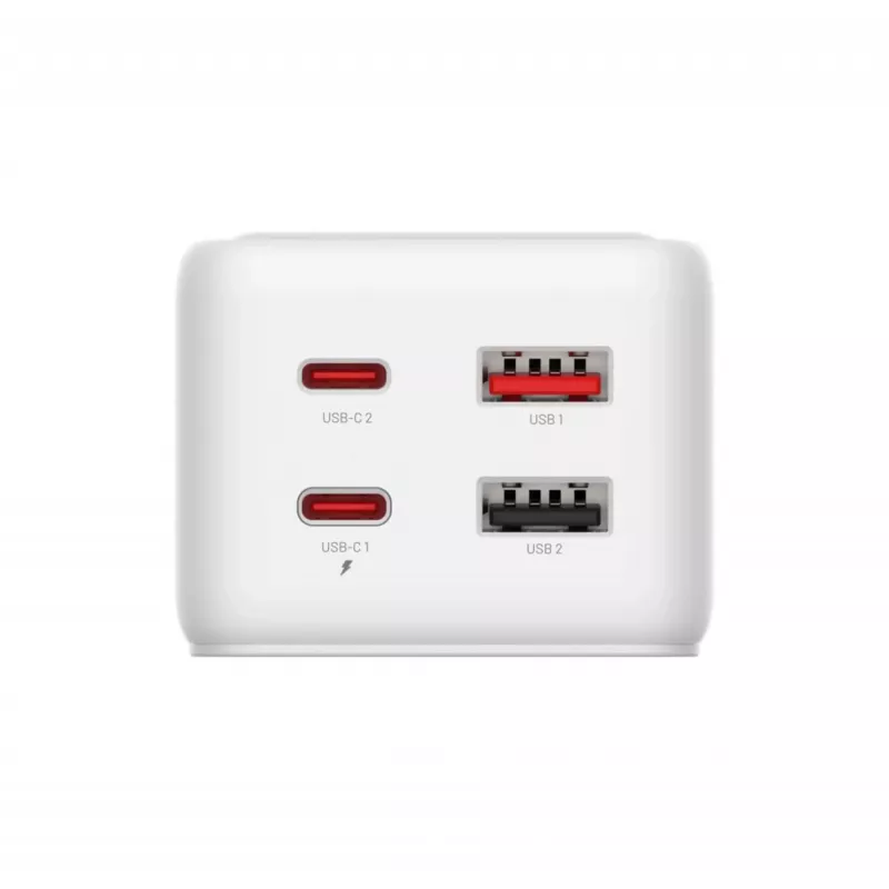 Strāvas pagarinātāja adapters FIXED FIXCS65-1.5-WH ar 2× USB-C PD 65W un 2× USB-A pieslēgvietām