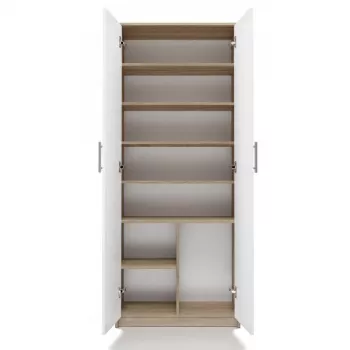 Dokumentu skapis OLIV 2D 74x35x180 cm, sonomas ozols/balts