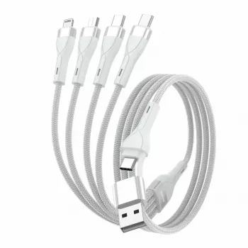 4smarts 541024 USB kabelis 1,2 m USB A/USB C USB C/Micro USB-A/Lightning Balts (541024)
