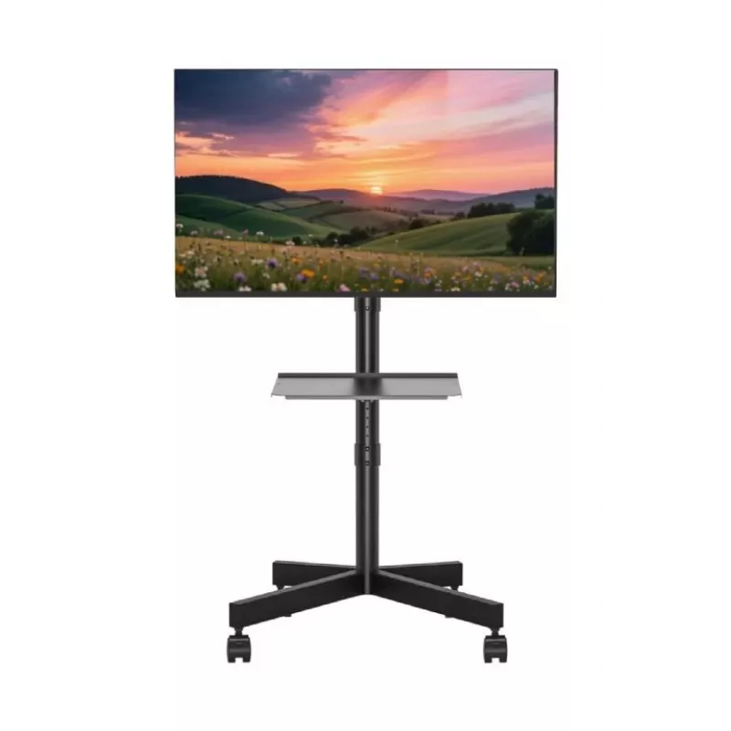 Gembird grīdas TV statīvs ar ritentiņiem (noliecams) 32 collu–55 collu televizoriem, VESA 100x100–400x400, maks. slodze 30 kg, melns