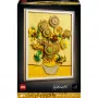 Sienas mozaīkas komplekts LEGO Art Vincent van Gogh Saulespuķes 3D mozaīkas sienas mākslas komplekts 2615 detaļas 540×410×50 mm
