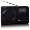 Pārnēsājams radio Lenco MPR-035BK — FM/AM, tīkla un bateriju barošana, 2,5 collu LCD, 20 FM iepriekšiestatījumi, 3,5 mm izeja