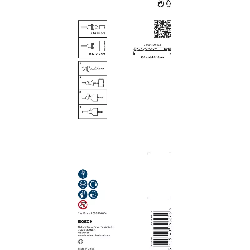 Bosch 2 609 390 590 urbja stiprinājuma piederums Caurumu zāģa adapters