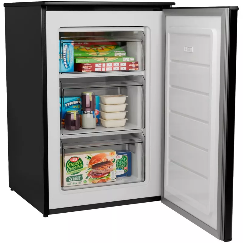 Vertikālā saldētava BOMANN GS 7253, 87 l, melna, ≤ -18°C, energoefektivitātes klase C, 850×550×580 mm