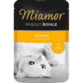 Mitrā kaķu barība Miamor Ragout Royale želejā 100 g — vista, pieaugušiem kaķiem, paciņa
